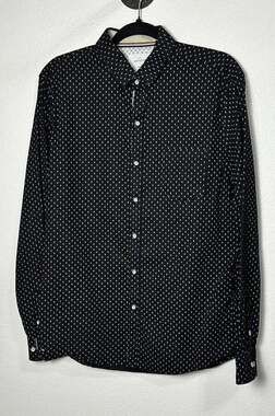 Craft + Flow Men's Visitor Navy Blue Long Sleeve Button Up Shirt Size Medium
